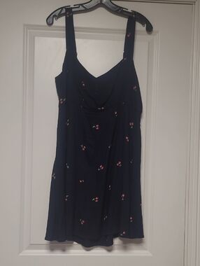 Old Navy Navy Dress with Red Cherry Print
